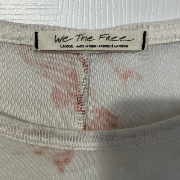 FREE PEOPLE IVORY AND PEACH ARIELLE FLORAL LONG SLEEVE TEE - Picture 5 of 7